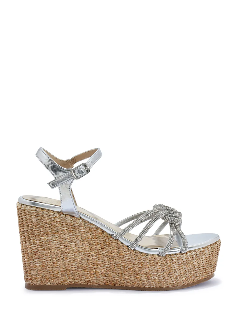 ترافل من نمشي Ankle Strap Multi Strap Knotted High Wedge Sandal