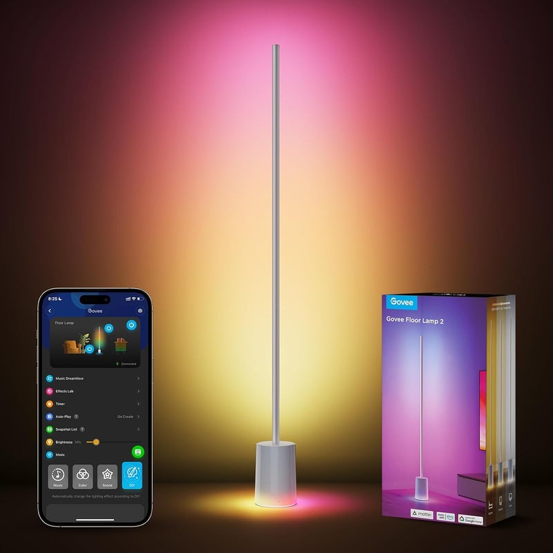 Govee Floor Lamp 2 with Matter, RGBIC Warm White Colorful Lights, Alexa Control, Google Assistant and Apple HomeKit - Image 1