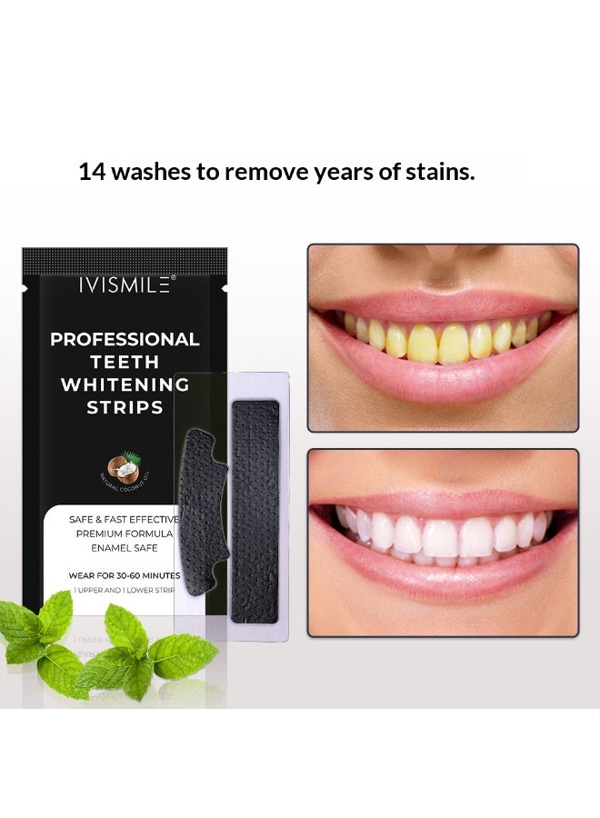 IVISMILE 28-Pack Activated Charcoal Teeth Whitening Kit, Specially Designed for Sensitive Teeth, Professional Whitening Effect, 28 Safe Whitening Patches, Deeply Removes Stains - Image 3