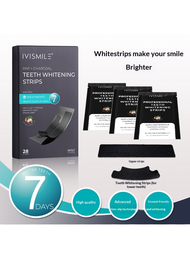 IVISMILE 28-Pack Activated Charcoal Teeth Whitening Kit, Specially Designed for Sensitive Teeth, Professional Whitening Effect, 28 Safe Whitening Patches, Deeply Removes Stains - Image 2