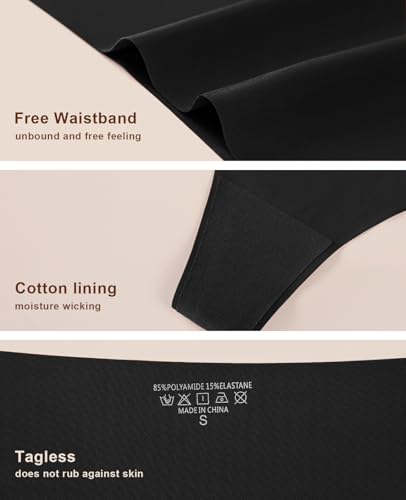 oshkang Thongs for Womens High Waisted Seamless for Women Underwear Sexy Breathable Panties 6 Pack - Image 4