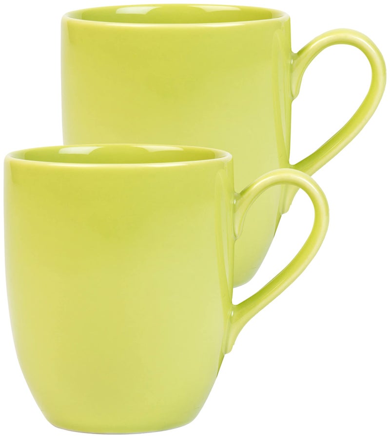 DANKOTUWA, world-class tableware Dankotuwa Fine Porcelain Glazed Tea Coffee Mugs Set of 2 | Scratch Resistant | Hard Chip Resistant | Dishwasher and Microwave Safe (350 ml) Green - Image 1