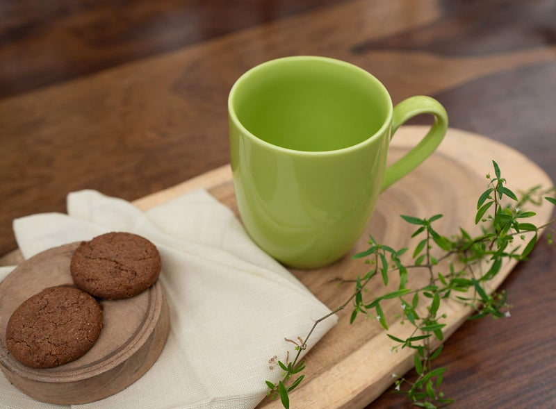 DANKOTUWA, world-class tableware Dankotuwa Fine Porcelain Glazed Tea Coffee Mugs Set of 2 | Scratch Resistant | Hard Chip Resistant | Dishwasher and Microwave Safe (350 ml) Green - Image 4