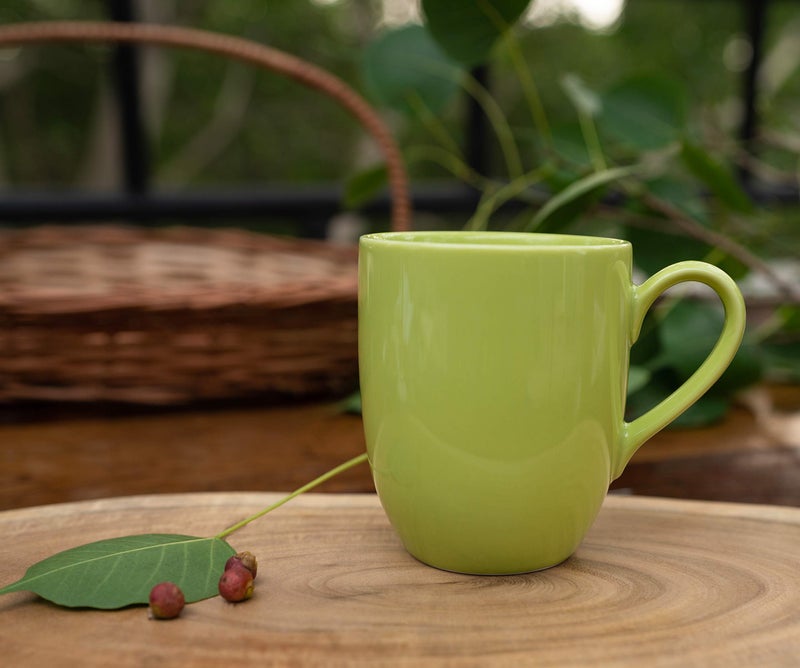 DANKOTUWA, world-class tableware Dankotuwa Fine Porcelain Glazed Tea Coffee Mugs Set of 2 | Scratch Resistant | Hard Chip Resistant | Dishwasher and Microwave Safe (350 ml) Green - Image 2