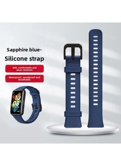 Suitable For HuaweiBracelet 9/8/7/6 Wristband Replacement Strap Watchband Sports Smart Watch Milanese Silicone N-Color:Bracelet 7/NFC Strap [sapphire Blue] Comes With Film