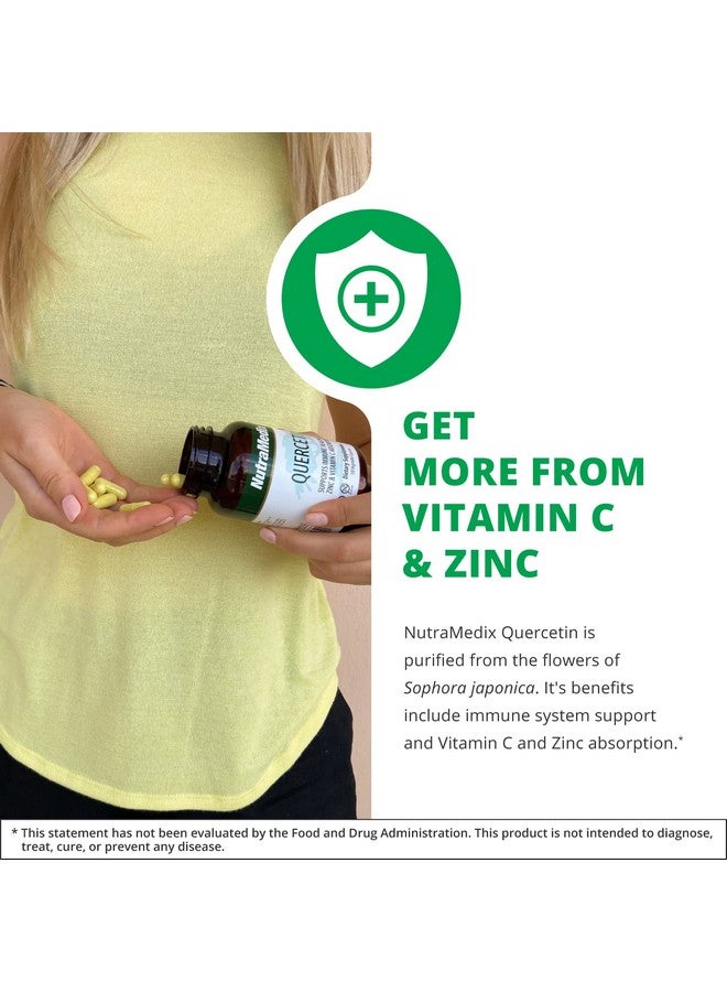 Nutramedix كويرسيتين من زهرة السوفورا اليابانية مكمل دعم المناعة للتخلص من السموم استجابة التهابية والإنزيمات يساعد في امتصاص الزنك وفيتامين C (120 كبسولة) - Image 4