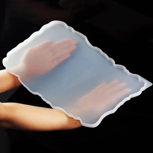 Snoogg Zigzag Tray with Handel Pair Silicone Moulds for Resin Casting, Irregular Rectangle Tray Mould with Handles, Size 9x12, 12x14 and 14x 16. (8.5X14) - Image 3
