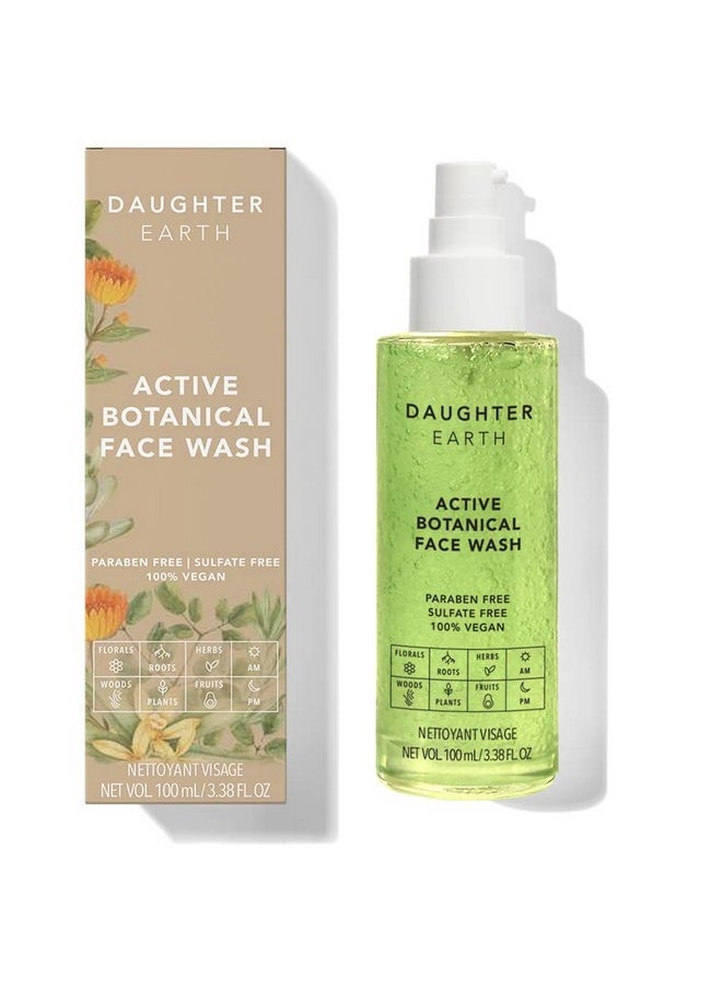 DAUGHTER EARTH Active Botanical Face Wash | Vegan Paraben & Sulphate Free | Fights Pigmentation | Hydrating Calm & Youthful Skin | Detoxify & Brightens Skin | 100 Ml  - Image 1