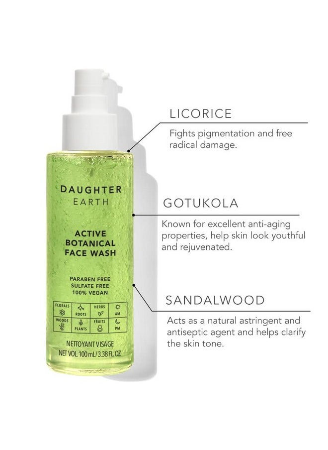 DAUGHTER EARTH Active Botanical Face Wash | Vegan Paraben & Sulphate Free | Fights Pigmentation | Hydrating Calm & Youthful Skin | Detoxify & Brightens Skin | 100 Ml  - Image 2