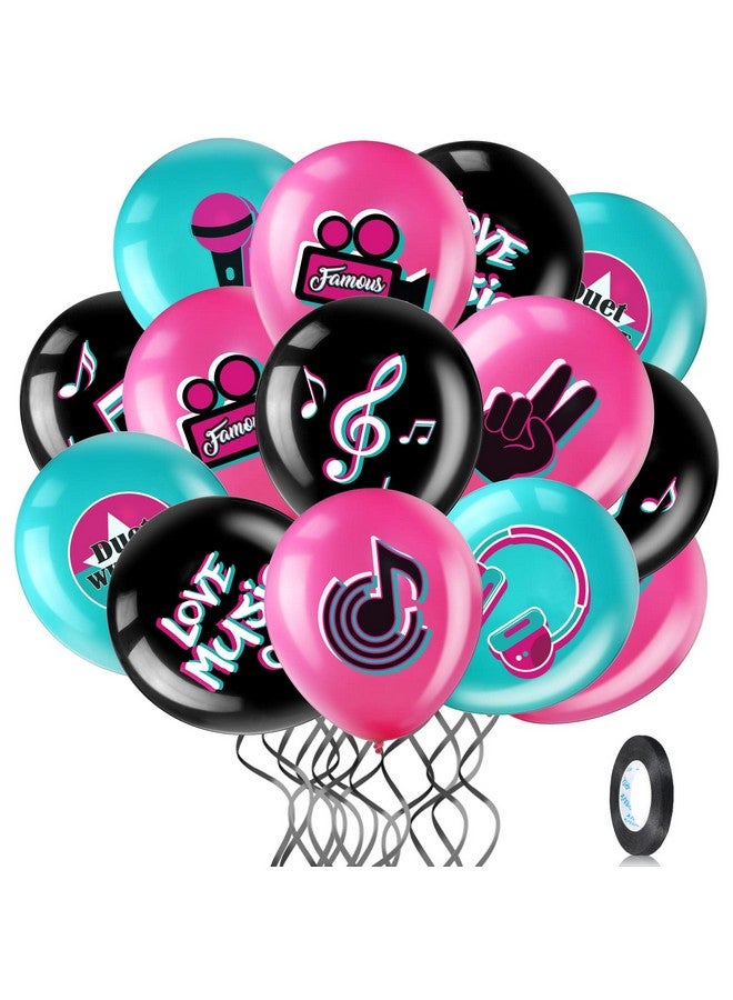 Suilung Suilung 45 Pieces 12 Inch Music Themed Party Balloons Music Note Signs Birthday Party Latex Balloons with 1 Roll Ribbon Party Supplies for Boys Girls Adults Birthday Party DJ Short Video Party - Image 1
