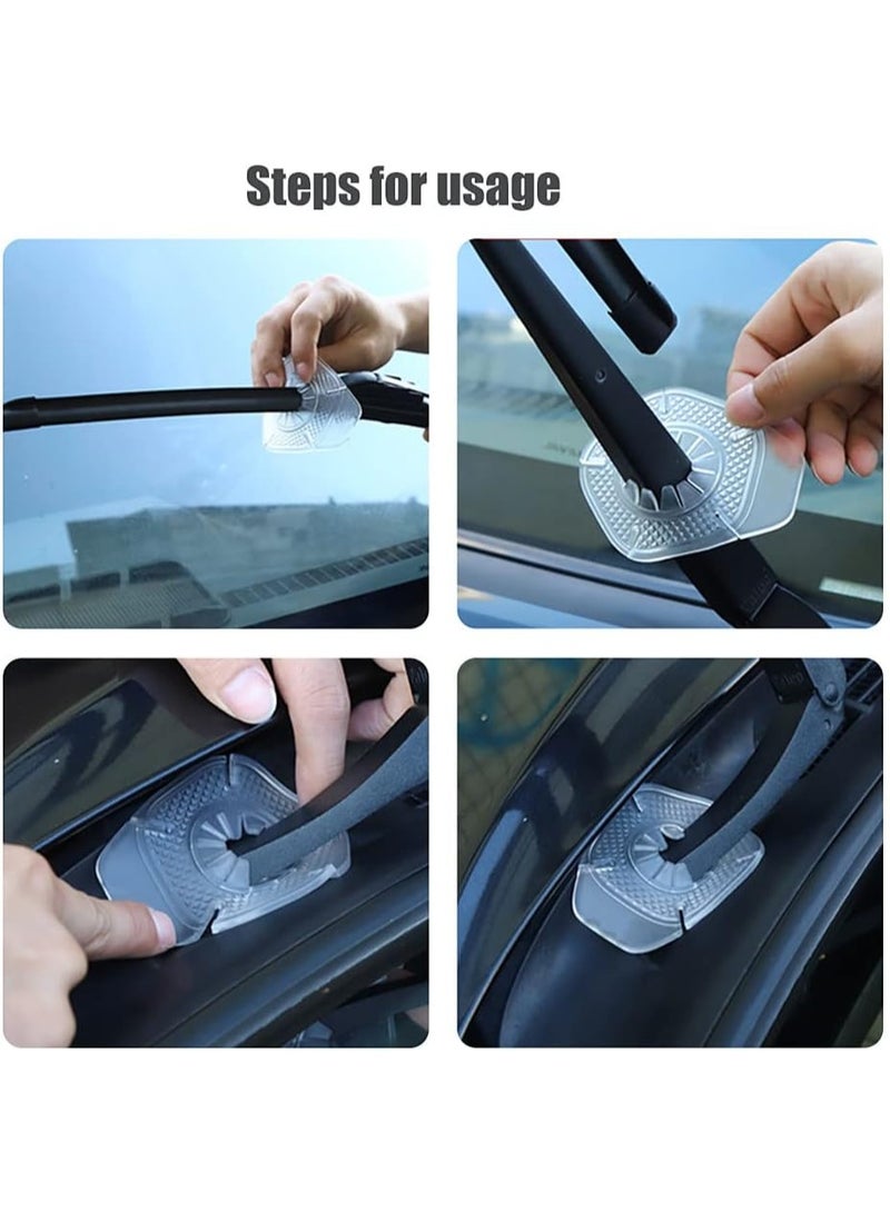 4 قطع غطاء غبار سيليكون، غطاء واقي لفتحة مساحات السيارة، وسائد حماية لأسفل ذراع مساحة الزجاج الأمامي للسيارة (كلاسيكي) - Image 5