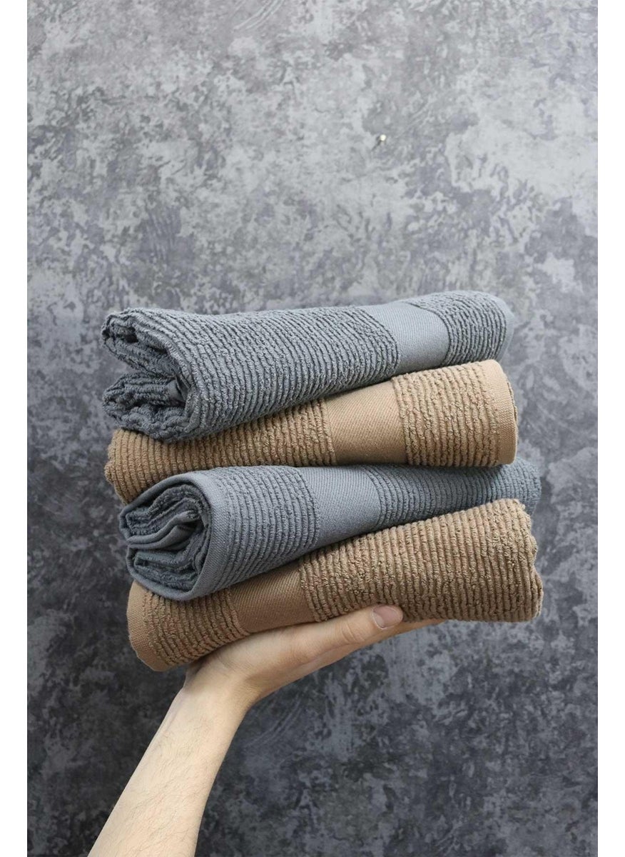 class 100% Cotton Coffee - Anthracite 2-Piece 50 x 100 Hand Face Towel Set  - Image 3