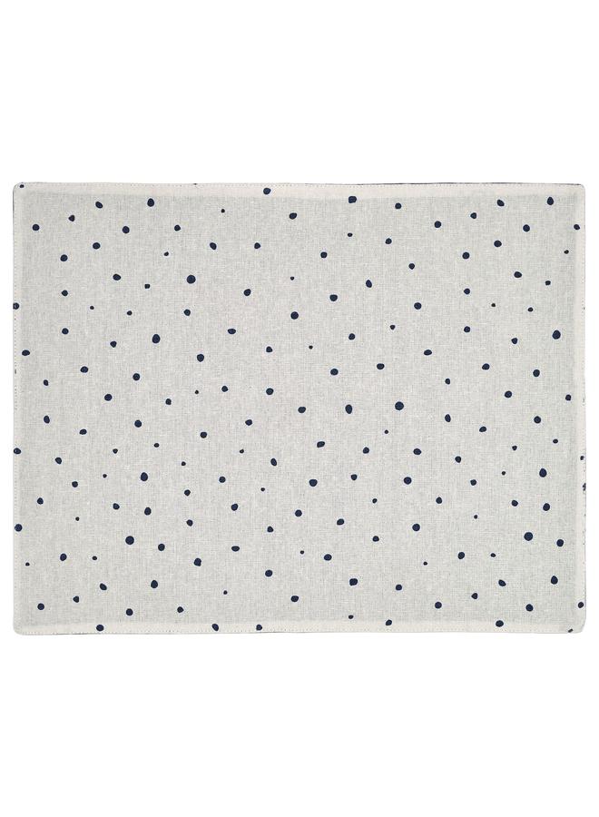 Zaboon Place mat, white/dark blue, 45x35 cm - Image 1