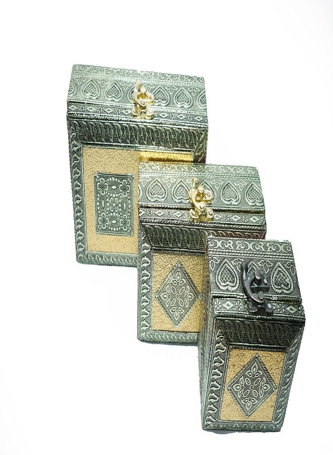 GUNENDRA Crafts Handicraft Jewellery Box, Wedding Gift Box, Meenakari Wooden Box, Vanity Box. Jewellery, Bangle, Earrings, Necklace, Watch Storage Box - Image 2