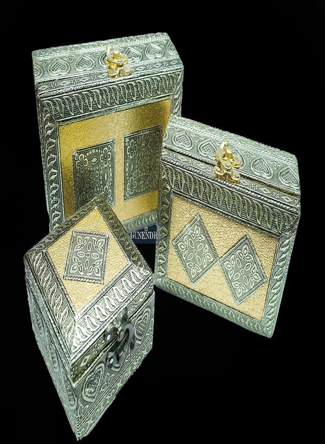 GUNENDRA Crafts Handicraft Jewellery Box, Wedding Gift Box, Meenakari Wooden Box, Vanity Box. Jewellery, Bangle, Earrings, Necklace, Watch Storage Box - Image 1