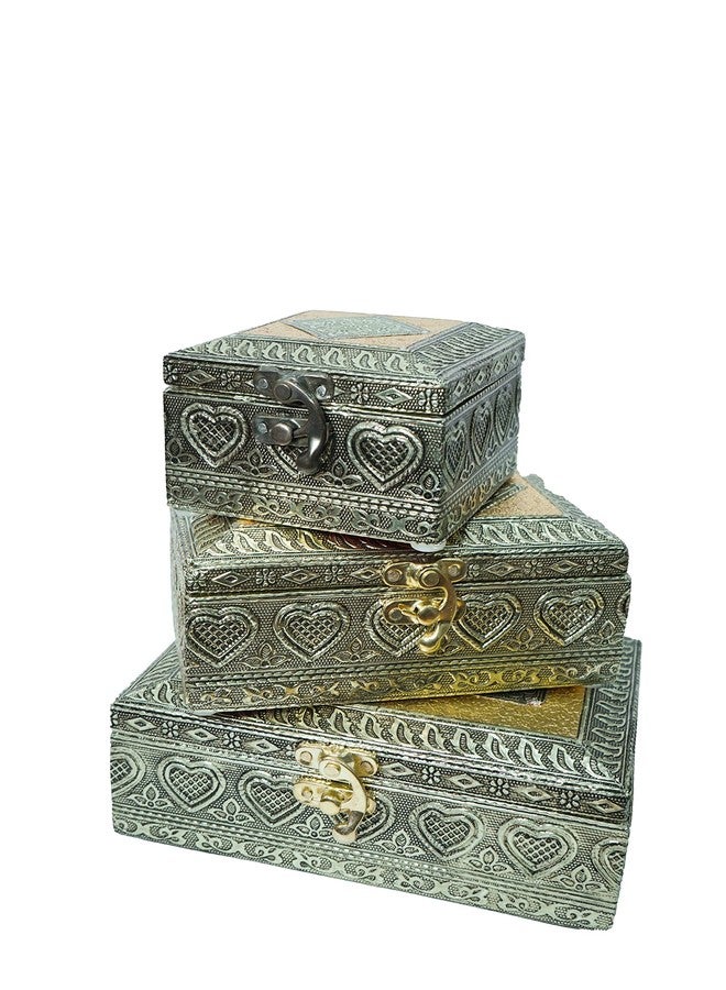 GUNENDRA Crafts Handicraft Jewellery Box, Wedding Gift Box, Meenakari Wooden Box, Vanity Box. Jewellery, Bangle, Earrings, Necklace, Watch Storage Box - Image 3