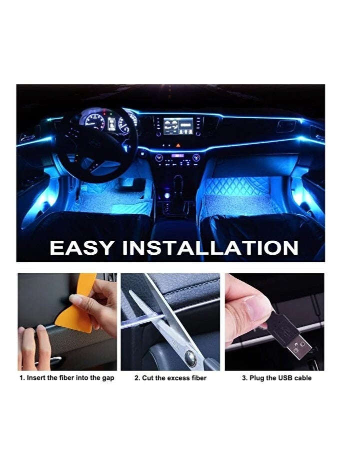 اضاءة محيطية للطبلون والابواب مع وحدة تحكم لتبديل الالوان LED نيون باسلاك ومنفذ USB سهلة التركيب - Image 3