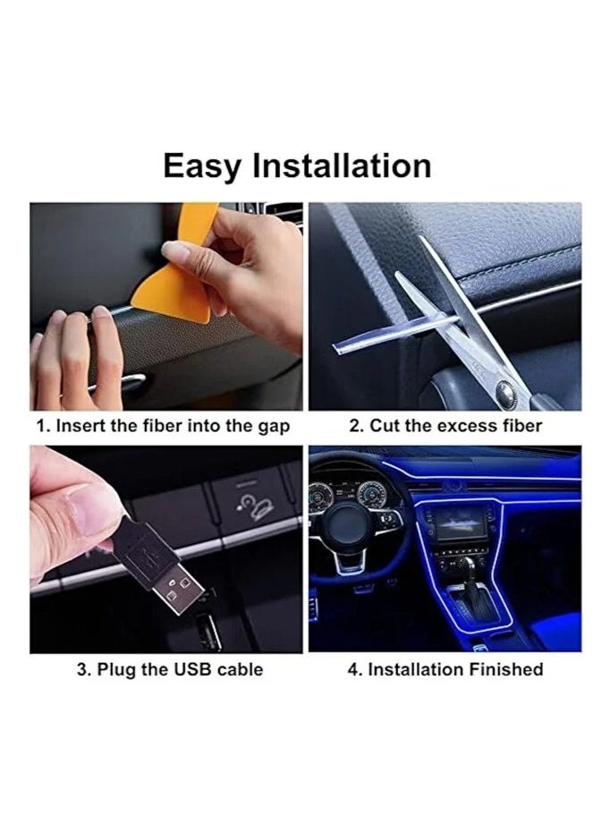 اضاءة محيطية للطبلون والابواب مع وحدة تحكم لتبديل الالوان LED نيون باسلاك ومنفذ USB سهلة التركيب - Image 5