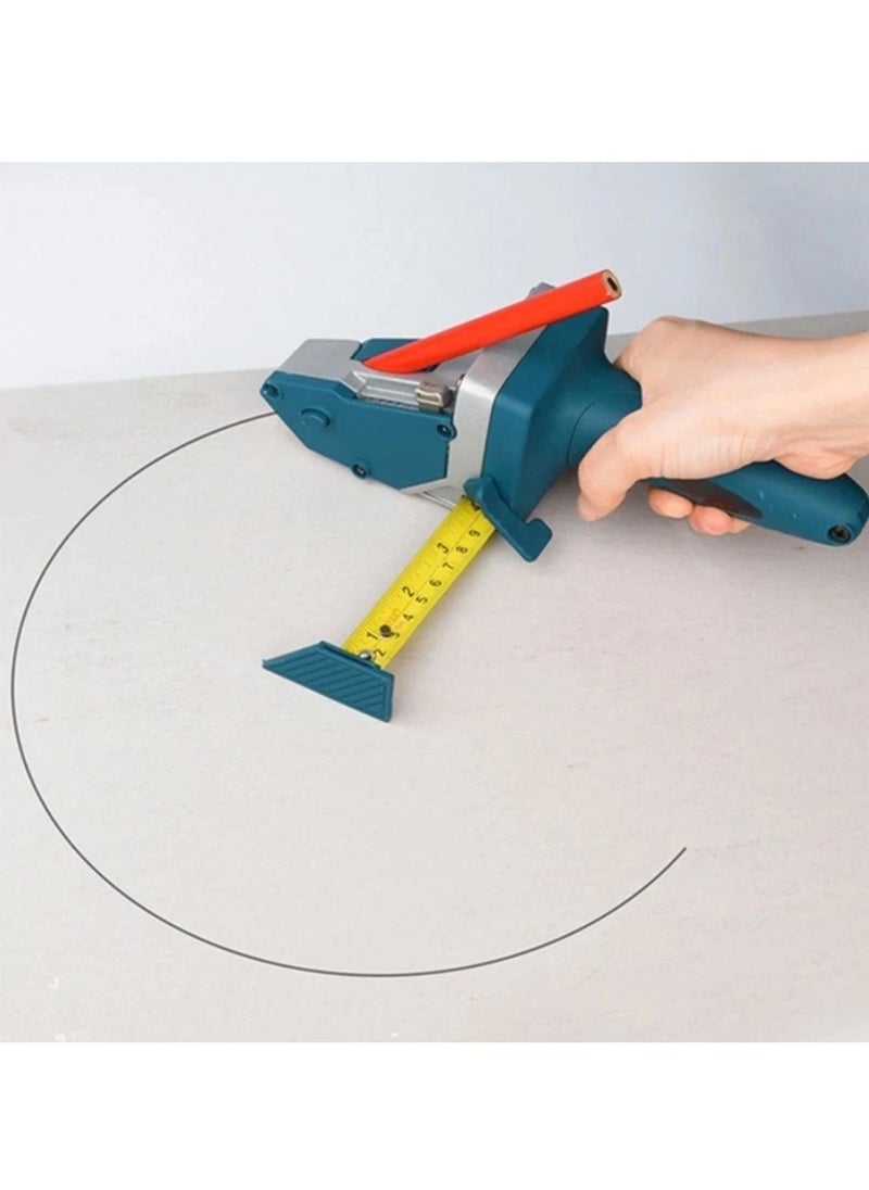 Generic - Gypsum board cutter, woodworking compass ruler, multifunctional marking ruler with Tape Measure kt Board Cutting Tool Kit Includes 1 Gypsum Board Cutter, 1 Pencil and 5 Blades - Image 1