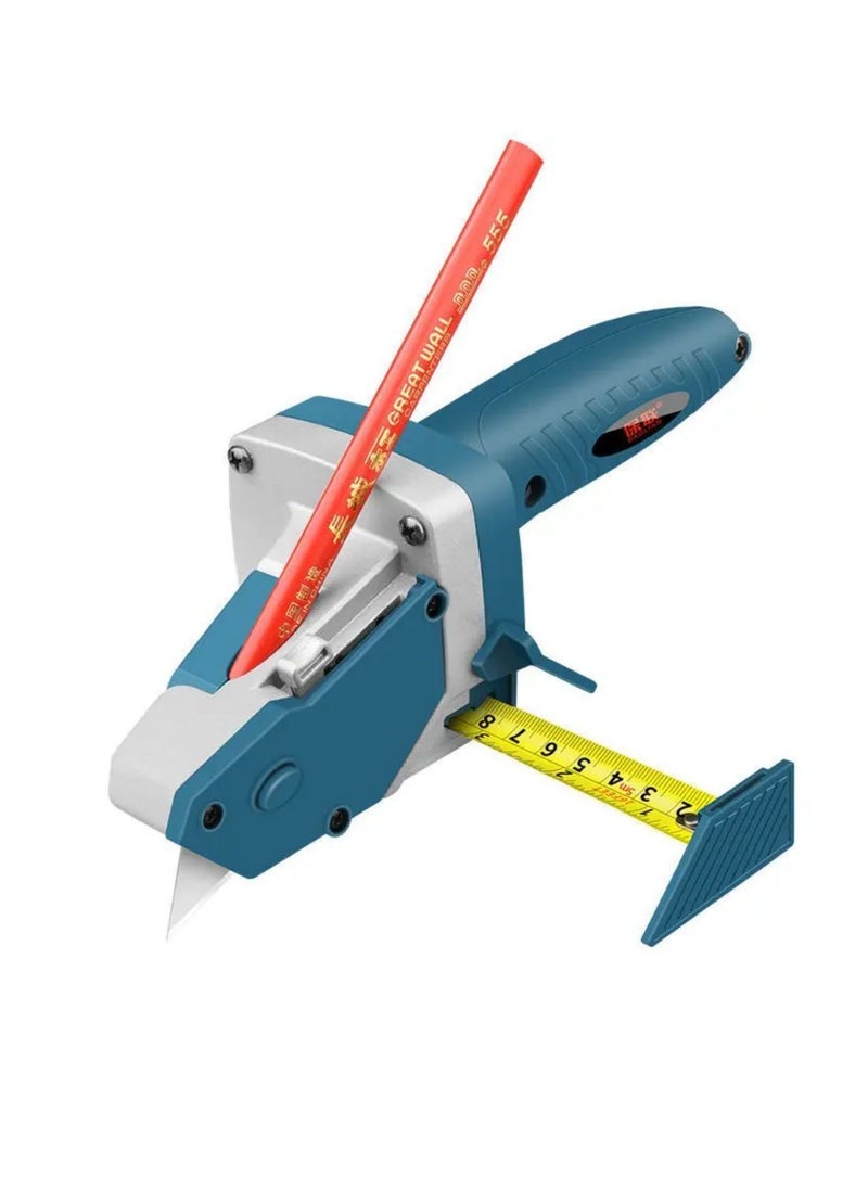 Generic - Gypsum board cutter, woodworking compass ruler, multifunctional marking ruler with Tape Measure kt Board Cutting Tool Kit Includes 1 Gypsum Board Cutter, 1 Pencil and 5 Blades - Image 1