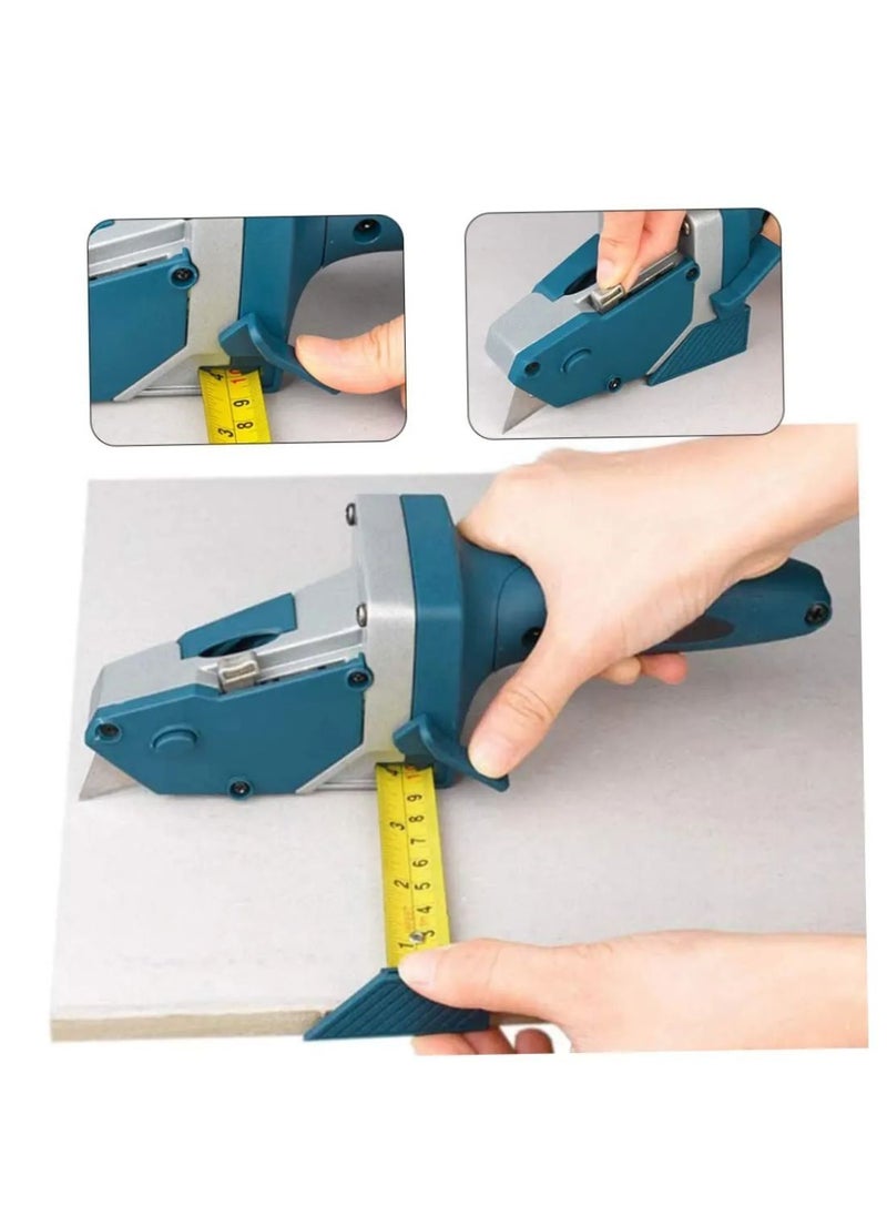 Generic - Gypsum board cutter, woodworking compass ruler, multifunctional marking ruler with Tape Measure kt Board Cutting Tool Kit Includes 1 Gypsum Board Cutter, 1 Pencil and 5 Blades - Image 1