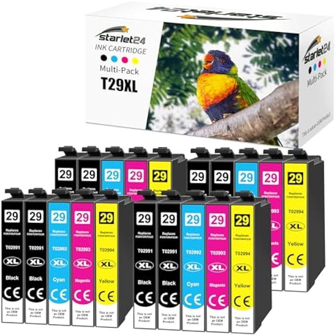 Starlet 20X 29XL INK CARTRIDGES FOR EPSON 29XL 29 XL MULTIPACK FOR EPSON XP-342 XP-332 XP-345 XP-352 XP-442 XP-445 XP-455 XP-432 XP-245 XP-452 XP-235 XP-435 XP-335 - Image 2