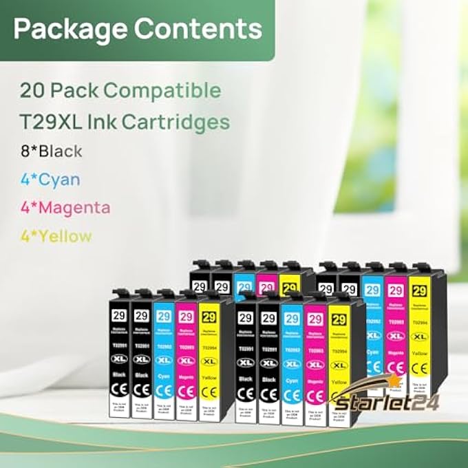 Starlet 20X 29XL INK CARTRIDGES FOR EPSON 29XL 29 XL MULTIPACK FOR EPSON XP-342 XP-332 XP-345 XP-352 XP-442 XP-445 XP-455 XP-432 XP-245 XP-452 XP-235 XP-435 XP-335 - Image 3