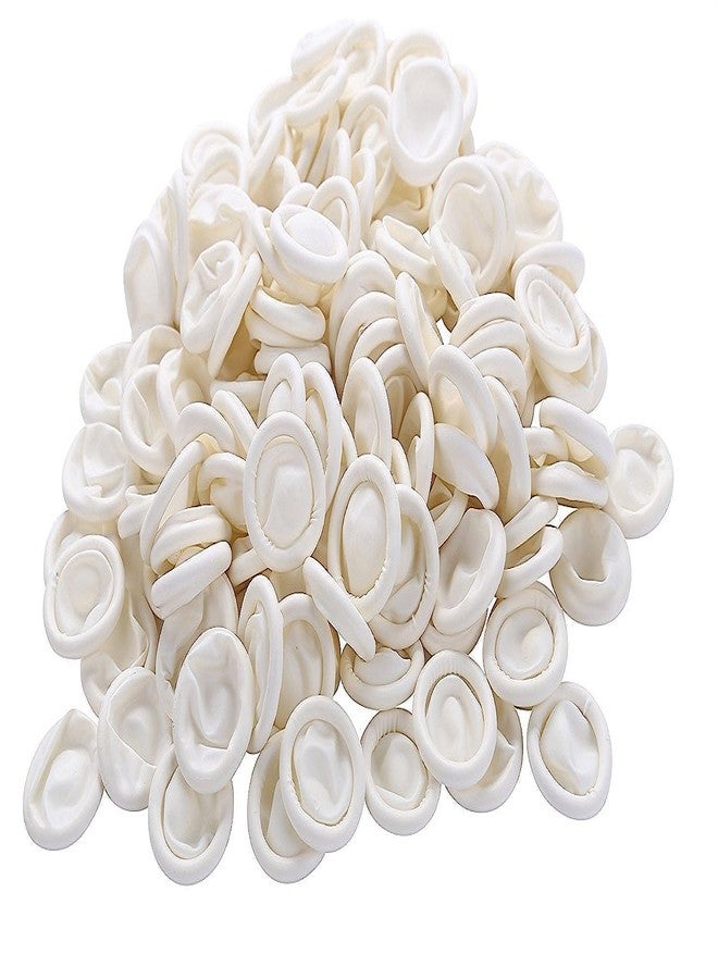 WISHPOOL Anti Static 4 Mil Thick ESD Safe Chlorinated Disposable Latex Protective Finger Cots Glove Finger Cot (100), 100 Piece, White - Image 1