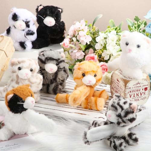 Liliful 8 Pack Kids Gifts Stuffed Animal Cat Slap Bracelets, Halloween Christmas 8 Inch Plush Wrist Cute Snap Bracelet Birthday for Boys Girls Child Bulk Item Pet Adoption Party Favors(Kittens) - Image 3
