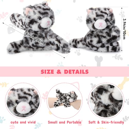 Liliful 8 Pack Kids Gifts Stuffed Animal Cat Slap Bracelets, Halloween Christmas 8 Inch Plush Wrist Cute Snap Bracelet Birthday for Boys Girls Child Bulk Item Pet Adoption Party Favors(Kittens) - Image 2