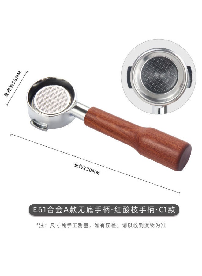 Aibao Single-layer Filter Solid Wood Handle E61 Coffee Machine Brewing Head Double 58mm Coffee Bottomless Handle