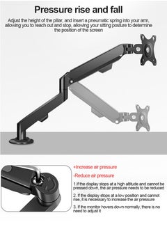 Generic Single Monitor Mount Stand, Articulating Gas Spring Monitor Arm,Monitor Desk Mount with Clamp and Grommet Base Fits 17 to 30 Inch LCD Computer Monitors  - Image 5