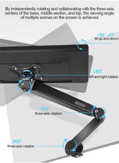 Generic Single Monitor Mount Stand, Articulating Gas Spring Monitor Arm,Monitor Desk Mount with Clamp and Grommet Base Fits 17 to 30 Inch LCD Computer Monitors  - Image 4