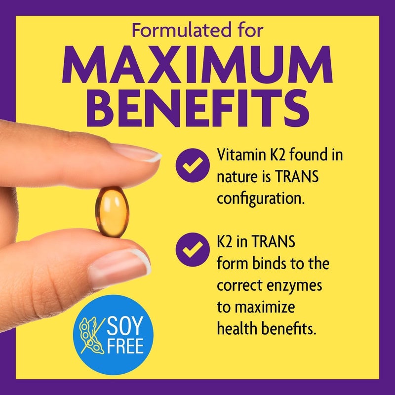 InnovixLabs Vitamin D3 K25000 IU Vitamin D3 Plus 600 mcg Vitamin K2 MK4 and MK7 for Max Calcium Absorption Supports Bone Immune Heart Health 3rd Party Tested Gluten Free 60 Softgels - Image 4