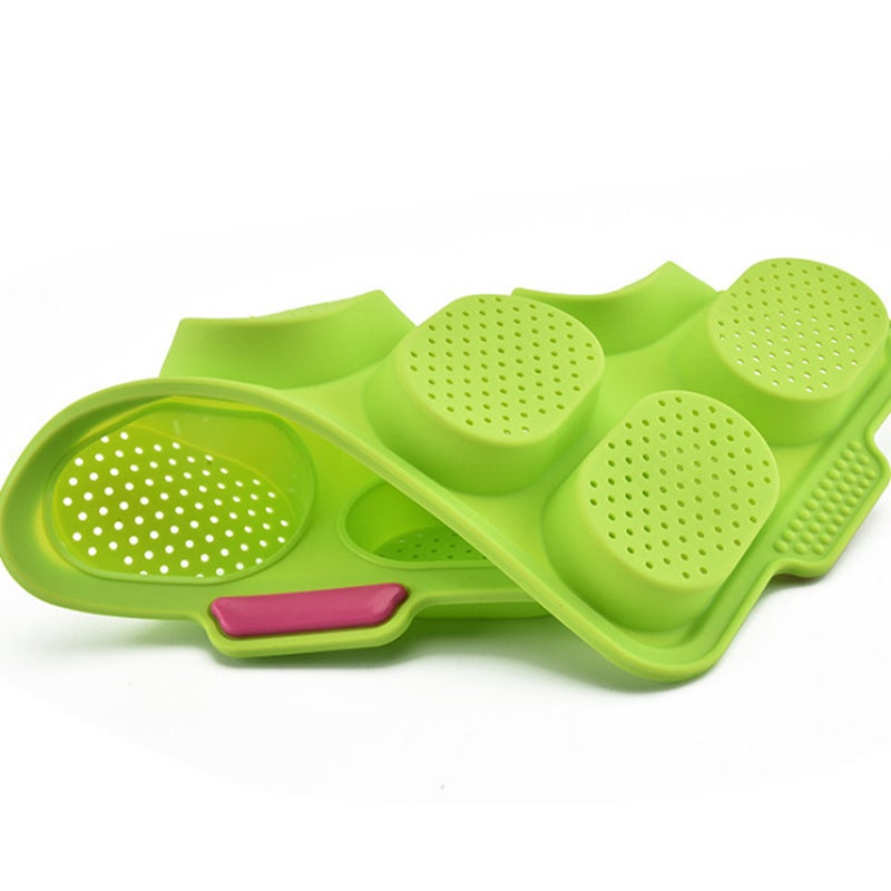 8 Slots French Roll Baking Mold Silicone Food Grade Bakeware Pudding Decorating Tools (Green) - Image 4