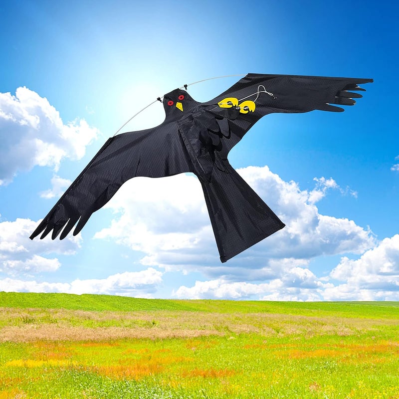 كلاراكو طائرة ورقية كبيرة تشبه الحياة، طاردة للطيور، طُعم للحمام، مكافحة للآفات والأعشاب الضارة، باللون الأسود - Image 5