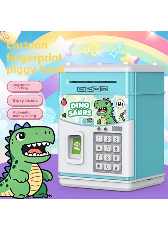 2025 Direct Piggy Bank Simulation Fingerprint Creative Password Piggy Bank Deposit Machine ATM Children's Map-Color:Fingerprint Password Chinese Battery-pink Rabbit