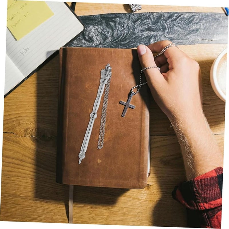 مؤشر توراة معدني فضي عتيق أداة قراءة الكتاب المقدس اليهودي سلسلة بات ميتزفه - Image 3