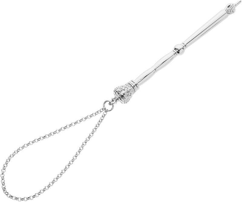 مؤشر توراة معدني فضي عتيق أداة قراءة الكتاب المقدس اليهودي سلسلة بات ميتزفه - Image 1