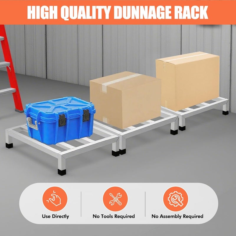 Wibeelee 3 Packs Dunnage Rack 11.8 * 11.8 * 3.9 Inch Stainless Steel Dunnage Racks Assembly-Free Food Service Storage Racks Floor Rack for Storage in Restaurants, Kitchens, Garages - Image 3