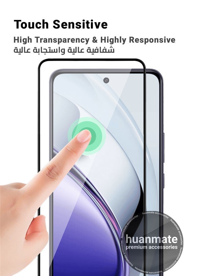huanmate 2 Pieces Vivo V40 Lite Screen Protector – Premium Edge to Edge Tempered Glass, High Transparency, Delicate Touch, Anti-Explosion, Smooth Arc Edges, Easy Installation - Image 4