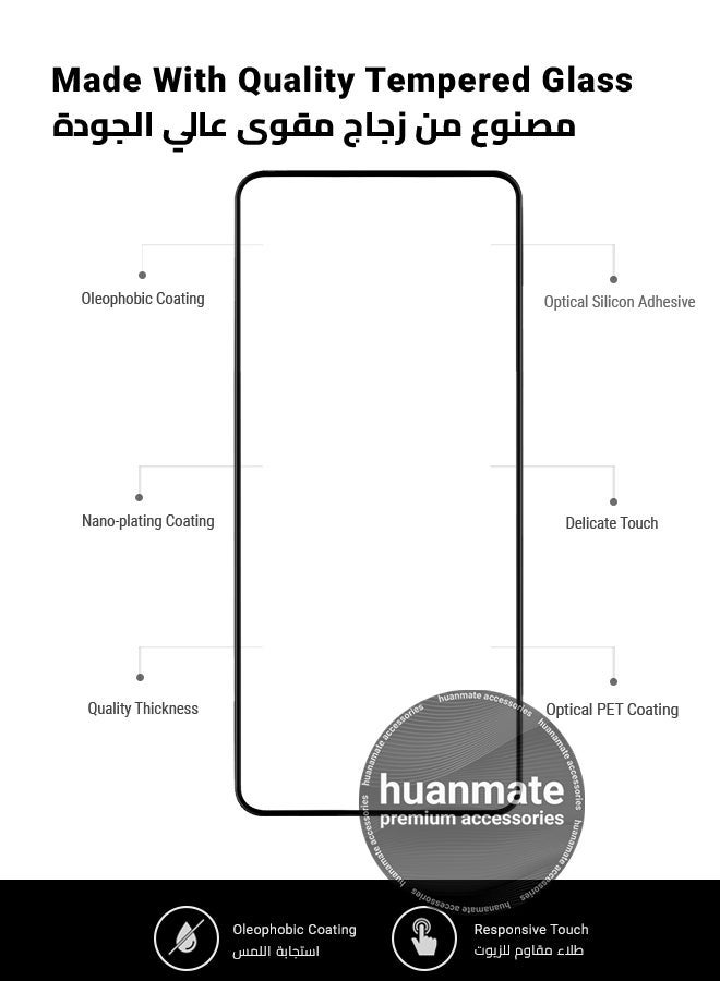 huanmate 2 Pieces Vivo V40 Lite Screen Protector – Premium Edge to Edge Tempered Glass, High Transparency, Delicate Touch, Anti-Explosion, Smooth Arc Edges, Easy Installation - Image 5