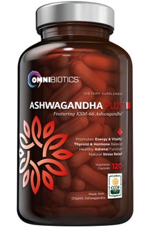 OmniBiotics Ashwagandha Organic Capsules Clinical Strength 1300 Mg With Ksm66 Ashwagandha Extract 120 Vegan Capsules Natural Stress Relief Supplement  - Image 2