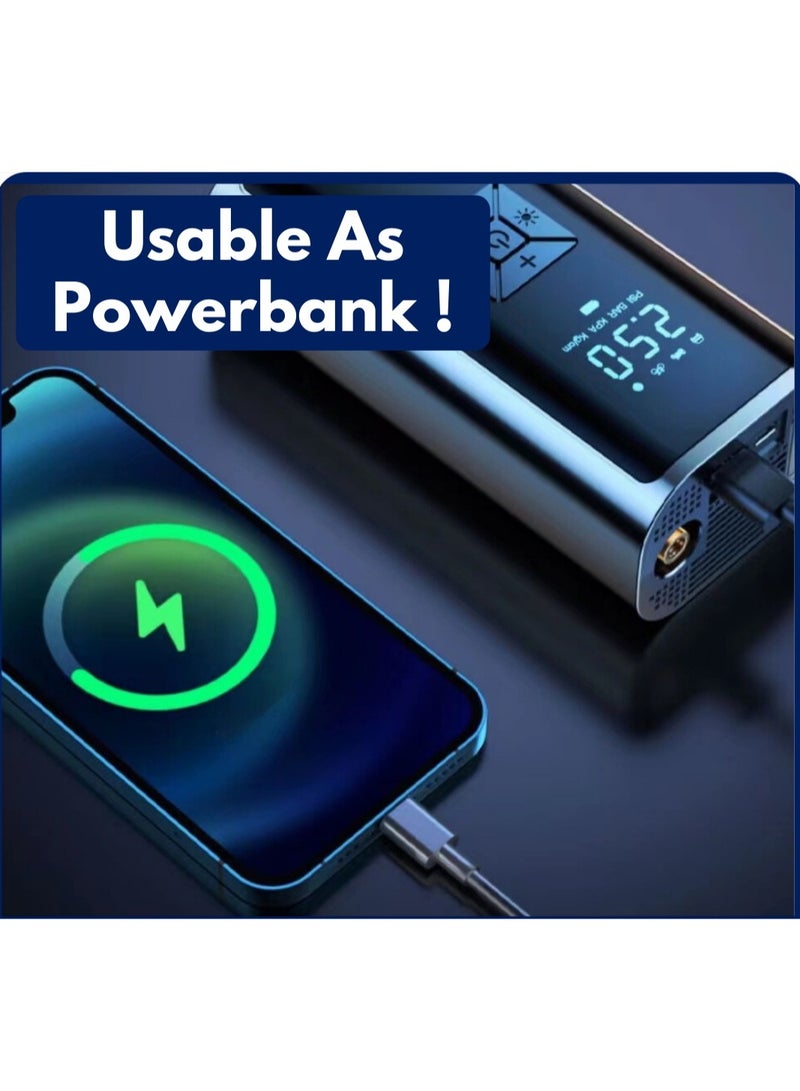 مضخة هواء لاسلكية للسيارات 3 في 1، مضخة هواء محمولة لملء إطارات السيارات، ضاغط هواء، متوافقة مع إطارات السيارات والكرات الرياضية - Image 4