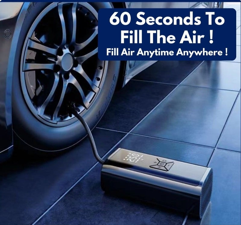 مضخة هواء لاسلكية للسيارات 3 في 1، مضخة هواء محمولة لملء إطارات السيارات، ضاغط هواء، متوافقة مع إطارات السيارات والكرات الرياضية - Image 2