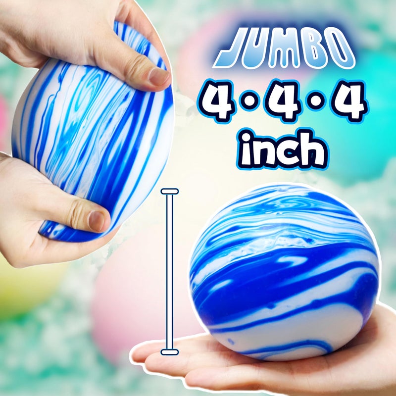 Kawaite Giant Stress Balls for Kids and Adults - Jumbo Dough Balls Squishy Fidget Toy - Pull, Stretch and Squeeze Stress Ball Squishy Toys, Soft Dough Ball for Relax, Focus, Anxiety Relief (Blue) - Image 4