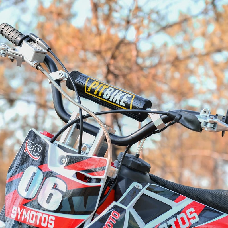 RUTU 7/8" Dirt Bike Handlebars with Foam Pad - Compatible with CRF YZF KXF KLX RMZ DRZ - 6061-T6 Aluminum - Red - Image 4