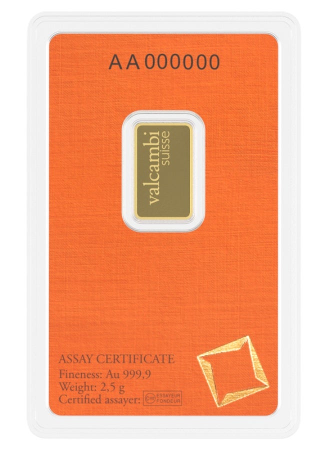 فالكامبي Valcambi 2.5 gram Gold bar .9999 - Image 3