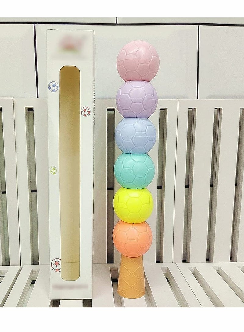 Generic Cute Silicone Football Highlighter Set 7 Colorful Pastel Markers for School and Office Supplies Fun Writing Tools for Kids and Adults - Image 5
