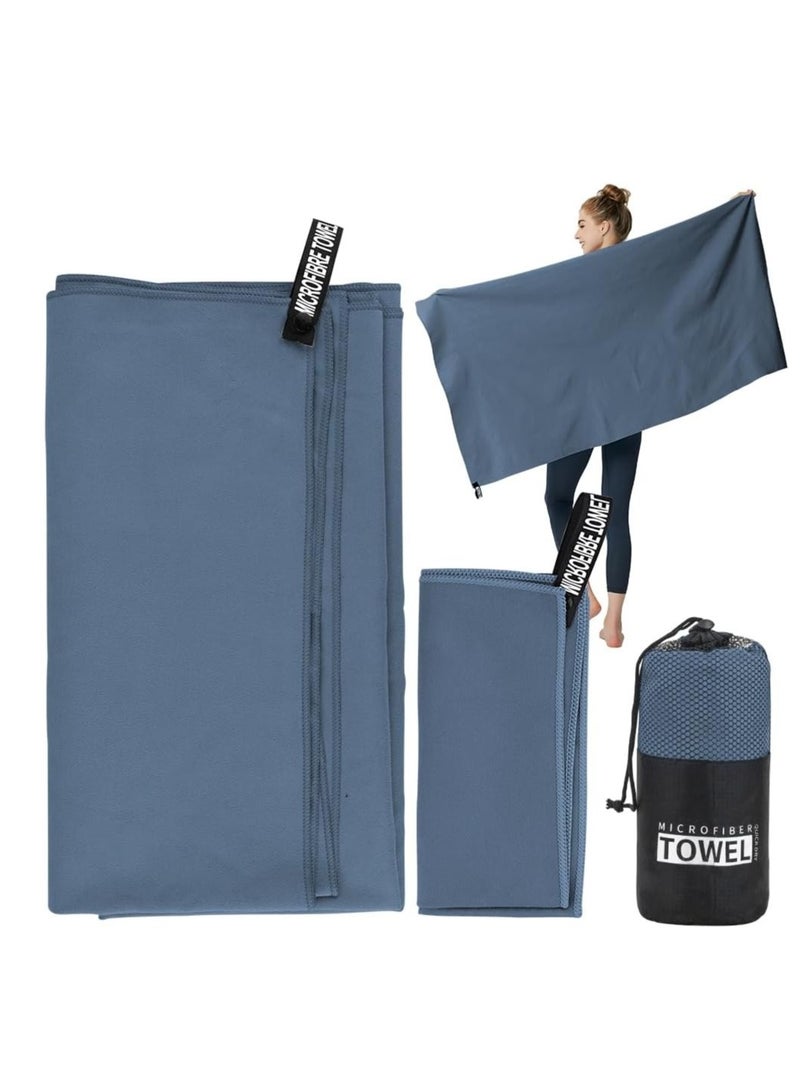 LIMOS 2 Pack Quick Drying Gym Towel 40x80CM Soft Microfiber Lightweight Sport Sweat Towel Perfect Travel Camping Towel Super Absorbent Ultra Compact for Gym Sport Yoga Backpacking Beach Swimming, Navy Blue  - Image 3